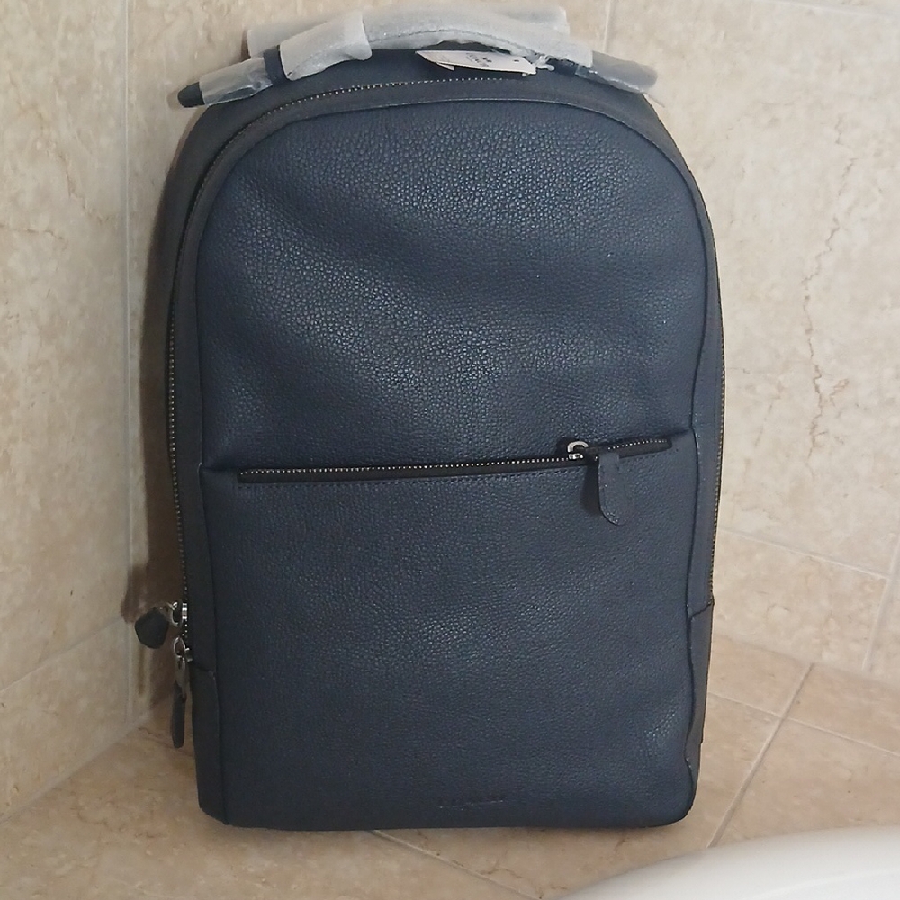 Coach Metro Soft Navy Leather Backpack